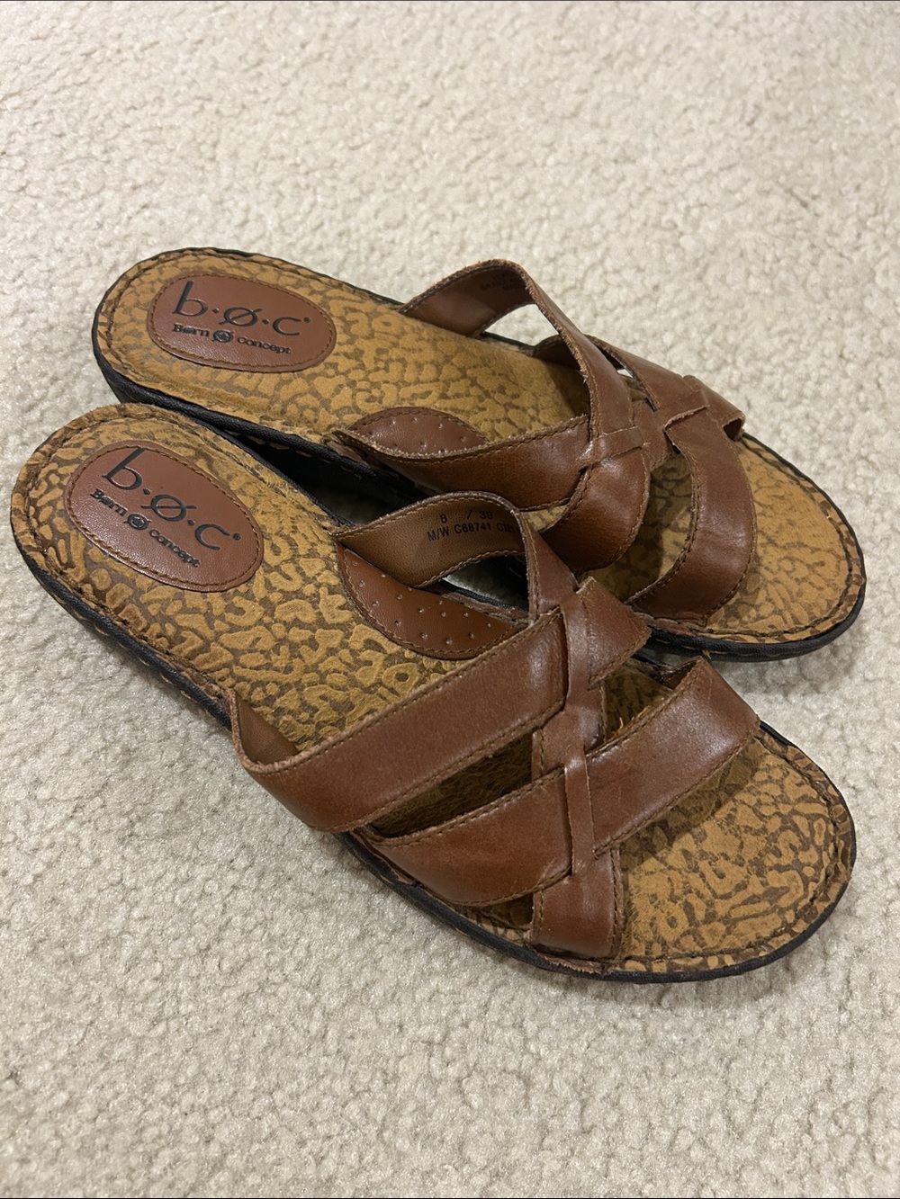 B.O.C Born Concept Leather Slide Sandals